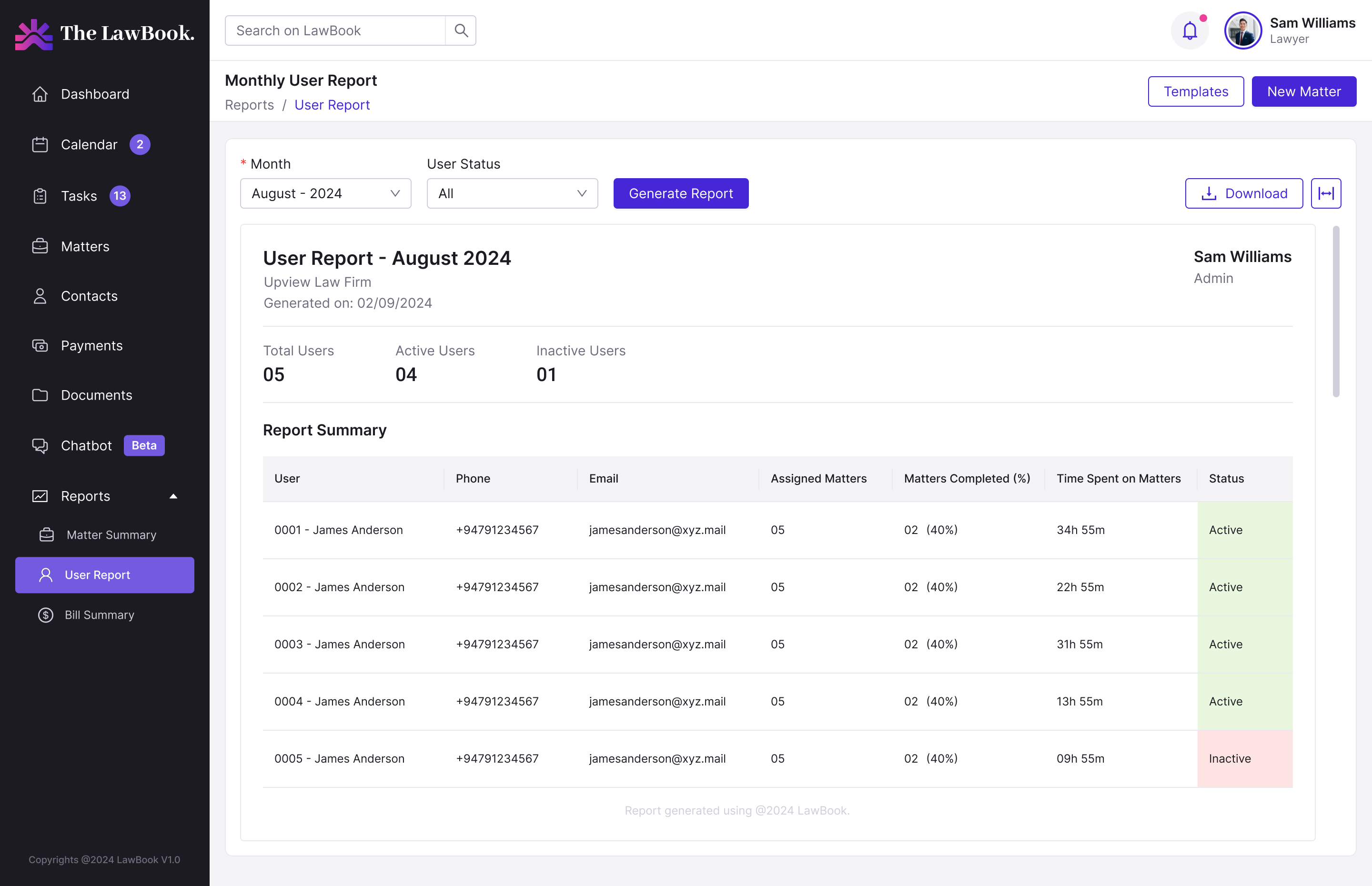 Advanced Analytics and Reporting. in The LawBook